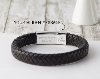 Personalized Boyfriend Bracelet, Boyfriend Birthday Gifts, Custom Boyfriend Anniversary Gift, Engraved Mens Jewelry For Him, Mens Bracelet