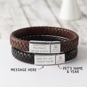 Dog Dad Bracelet Personalized, Fathes Day Gift for Him, Dog Bracelet Custom, Pet Name Jewelry, Pet Memorial Gift, Pet Name Gift for Mens