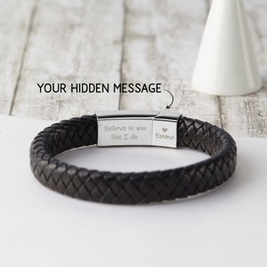 Personalized Boyfriend Bracelet, Custom Fathers Day Bracelet, Boyfriend Birthday Gifts, Engraved Dad Bracelet For Him, Mens Bracelet image 1