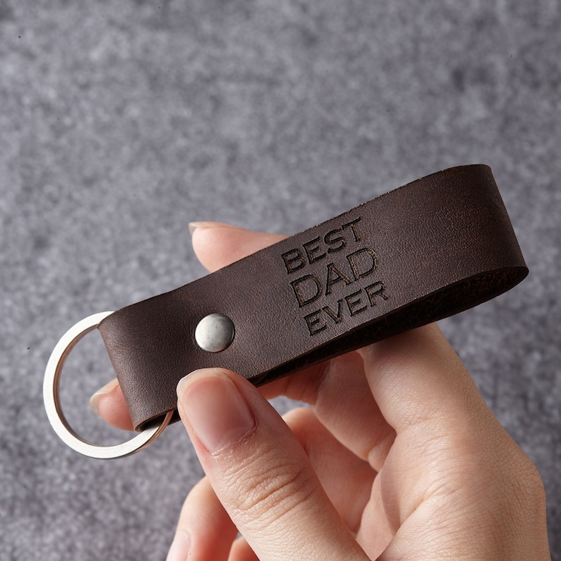 Best Dad Keychain Gift For Husband Personalized Father/'s Day Gift Baby Shower Gift Dad Leather Keychain Daddy Birthday Gift
