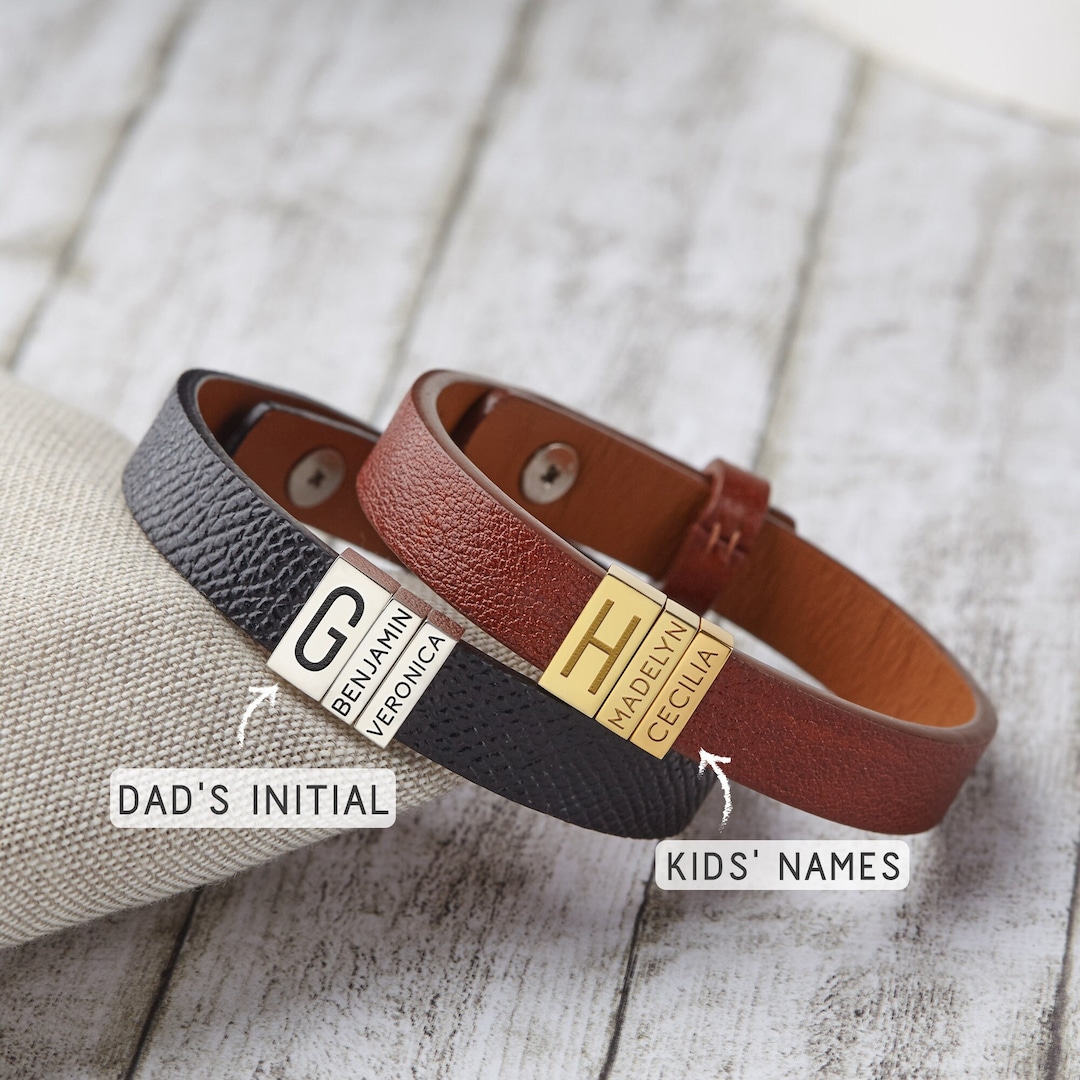 Dad Bracelet, Personalized Dad Gift From Wife, Personalized Mens ...