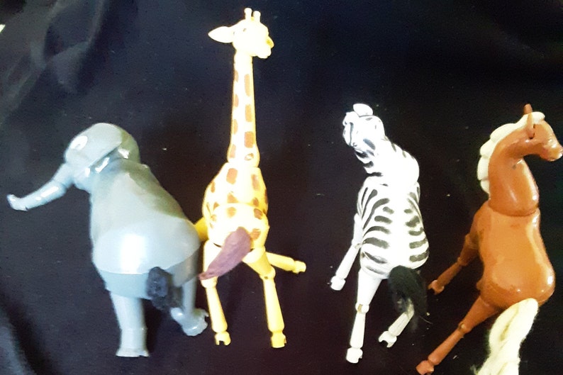Revell Toy Circus Animals Elephant, Giraffe, Zebra and Horse 1950's Etsy