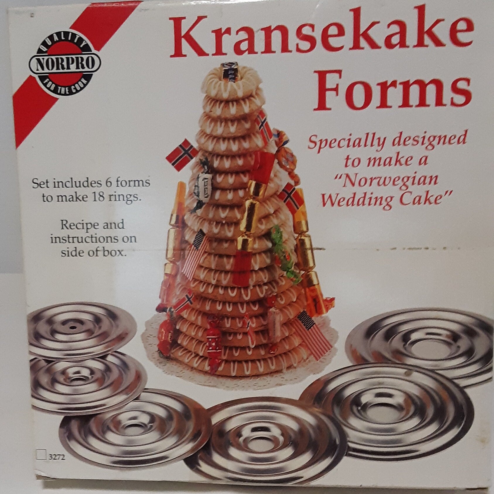 NORPRO Nonstick Kransekake Norwegian Wedding Cake Non-stick Forms to Make  18 Rings 3273 