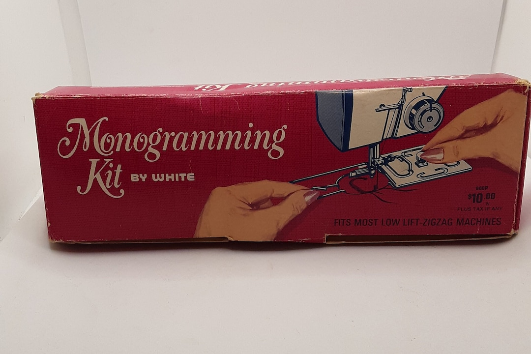 Vintage WHITE Sewing Machine Monogramming Kit With Etsy