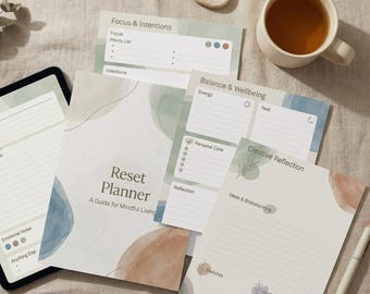 Calm Reset Printable Planner | Daily Reflection & Mindful Journaling ...