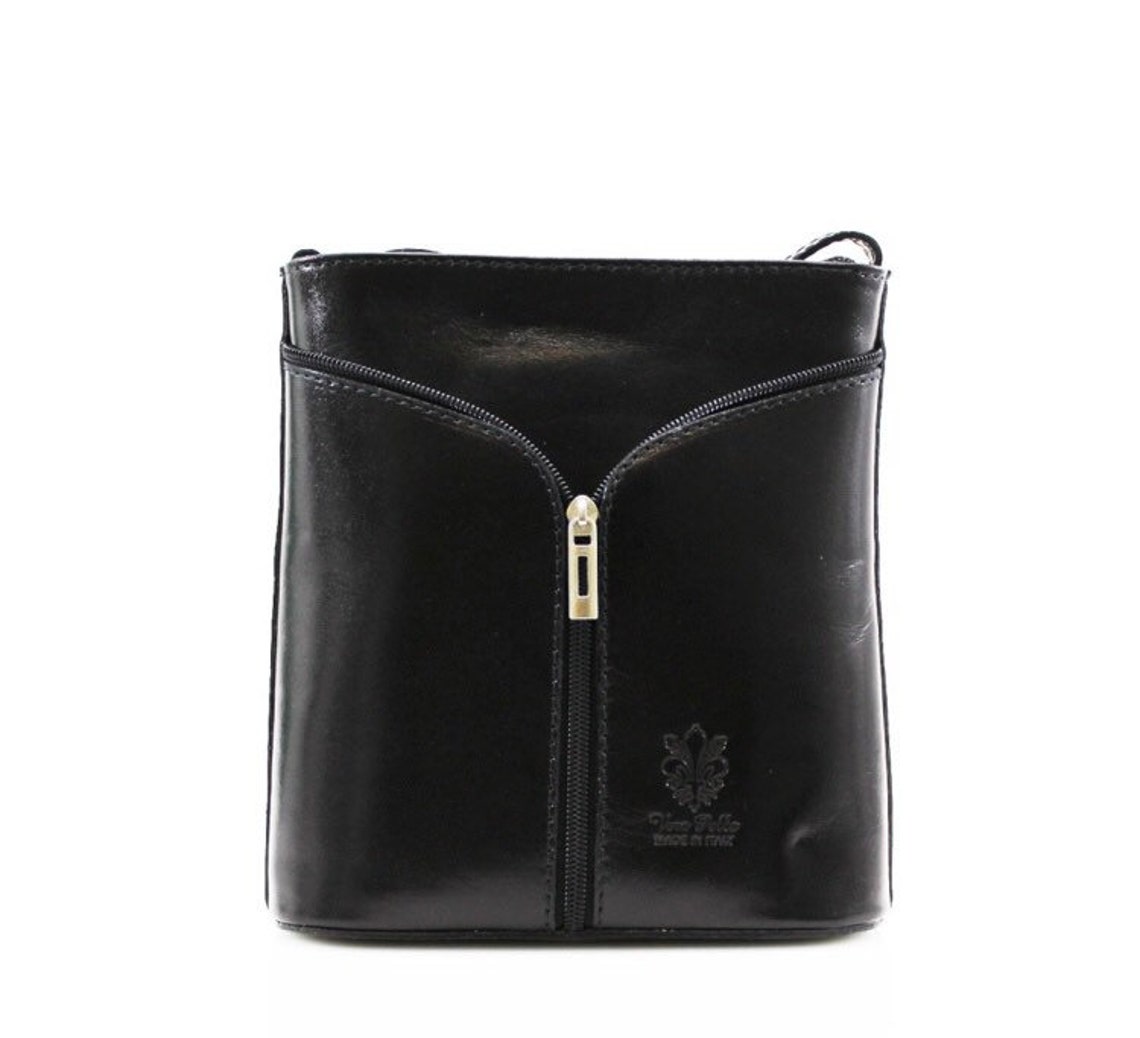 Ladies Real Italian Leather Crossbody Bag. Vera Pelle Crossbody Bag