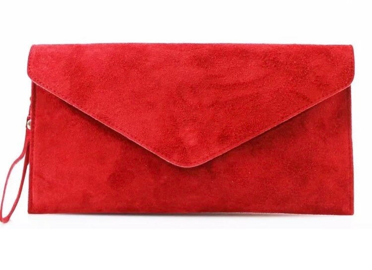 Real Italian Suede Leather Clutch Evening Party Bag | Etsy