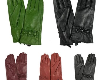 Ladies women Premium high quality Genuine Soft Leather Fully Lined warm winter gloves