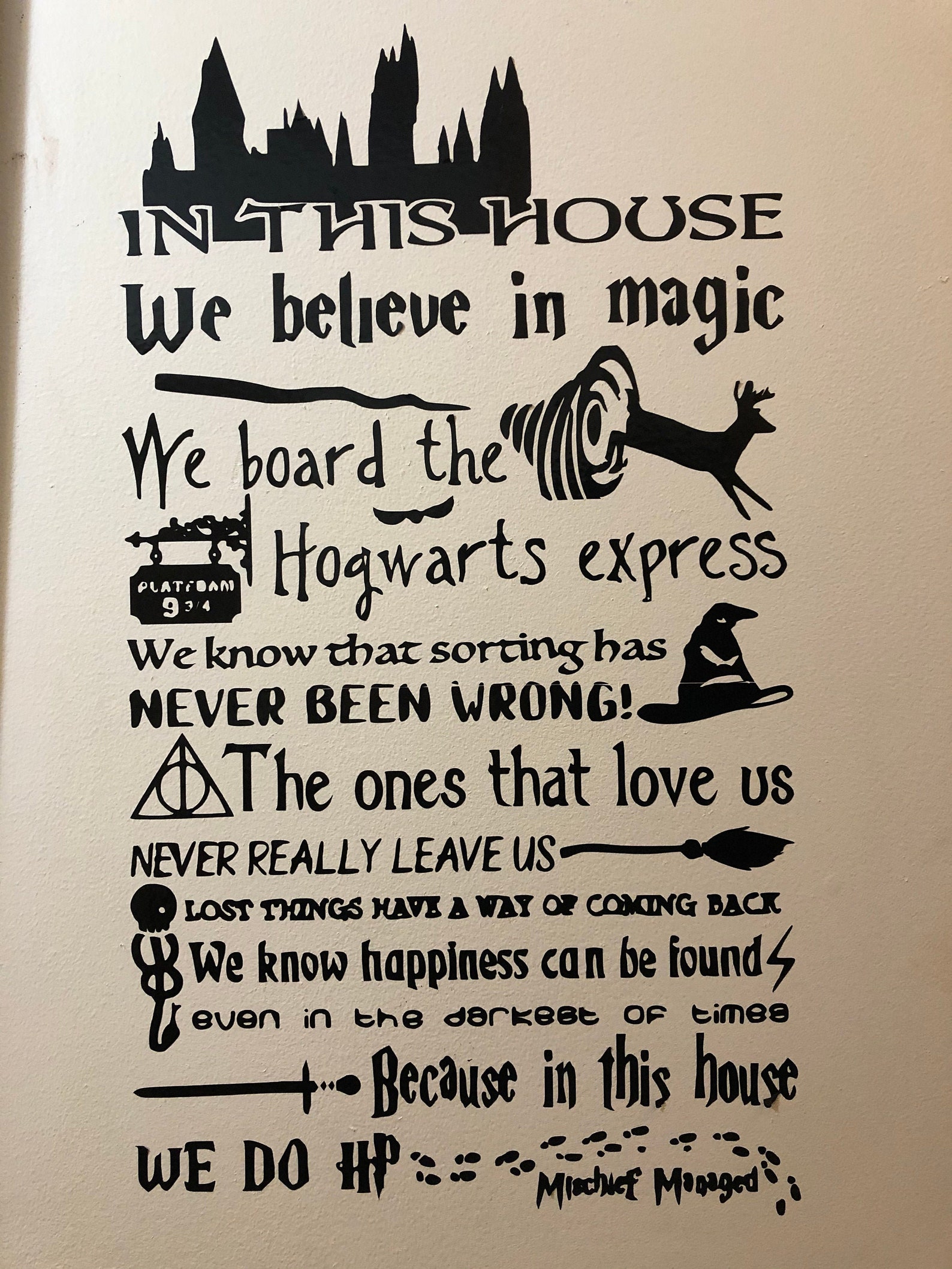 Harry Potter Wall Decor In This House We Believe In Magic | Etsy