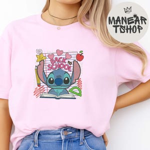 Camiseta bordada com pontos de corações para a volta às aulas, presente fofo para a volta às aulas, presente para ela, fã da Disney