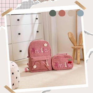 Mochila y lonchera personalizadas hechas a mano, kit de regreso a clases, regalo personalizado para el regreso a clases, regalo para él, regalo para ella