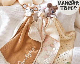 Custom name Baby shower gift, baby toy, baby blanket, baby plush, baby rattle, personalized newborn gift, plush toy, embroidered baby pillow