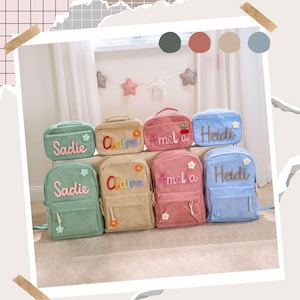 Mochila y lonchera personalizadas hechas a mano, kit de regreso a clases, regalo personalizado para el regreso a clases, regalo para él, regalo para ella