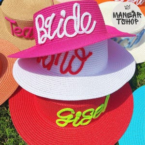 Personalized hand-embroidered straw hat, Straw Hat with Name, Summer Hat, Holliday gift