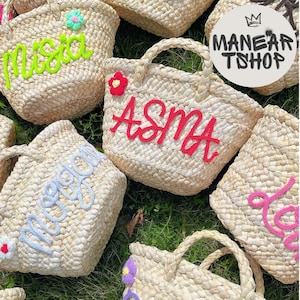 Personalized Straw Bag, Custom Bridesmaid Beach Bag, Bachelorette Party Gifts, Straw Hand Bag, Wedding Party Gifts, Summer Gift For Her
