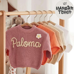 Personalized Baby Name Sweater, Embroidered Children&#39;s Sweatshirt, Custom name Newborn Gift, Custom Baby Gift, Birthday Gift For Baby