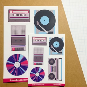 RETRO Music Player Nostalgie STICKER Bögen