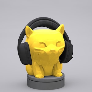 EU Cat Headphone Stand | Cute Cat Headset Holder | Geometric Headset Holder | Gaming Accessory | Unique Cat Decor | Cute Gift | Multicolor