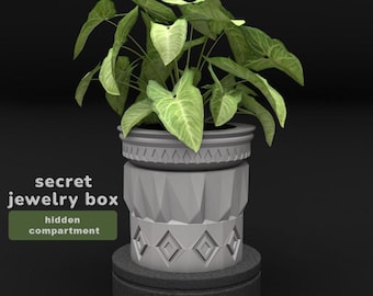 Secret Jewelry Stash Planter: Geometric Hidden Compartment Pot