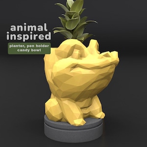 Commercial License STL - Low Poly Whimsical Pots, Desk Organizer, Candy Bowl for 3D Printing