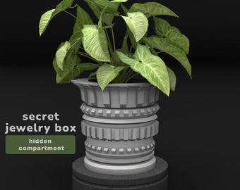 Secret Hidden Safe Planter: Geometric Style Pot, Diversion Compartment Storage