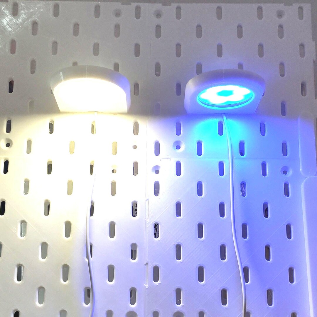 LED Puck Light Mount for Skadis Pegboard: No-drill 3D Bracket, Fixture ...