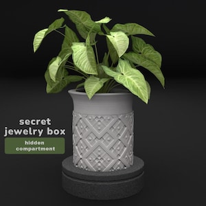 Secret Compartment Planter: Geometric Style Pot, Hidden Container