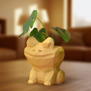 Whimsical Frog Pot | Cute Frog Planter | Geometric Pot | Unique Frog Pot | Kawaii Animal Planter | Gift for Animal Lovers | Multicolor