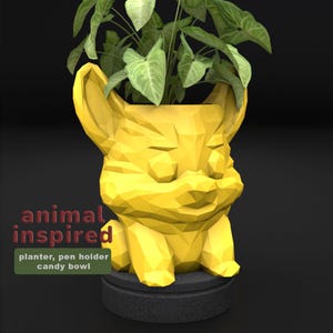 Kommersiell licens STL - Low Poly nyckfulla krukor, skrivbordsorganisatör, godisskål för 3D-utskrift