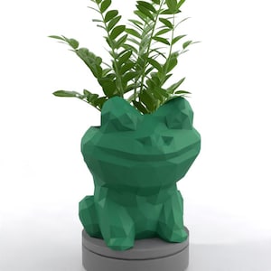Succulent Planter, Pot, Pen, Cup or Candy Bowl - Low Poly Frog -