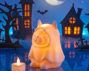 COMMERCIAL LICENSE Whimsical Ghost Cat Pot: Halloween Succulent Planter, Tea Light Holder, Bowl