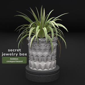 Secret Compartment Planter: Geometric Style Pot, Hidden Container
