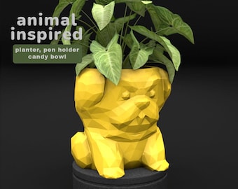 Commercial License STL - Low Poly Whimsical Pots, Desk Organizer, Candy Bowl for 3D Printing
