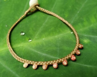 Hawaiian Mermaid Water-proof Laiki Shell Anklet with Puka Clasp