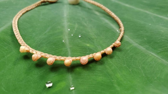 Hawaiian Mermaid Water-proof Laiki Shell Anklet with Puka Clasp