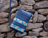 Sling bag, Handcrafted leather sling, Hand painted leather bag