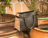 Tote bag, Handcrafted leather bag, Hand painted leather bag