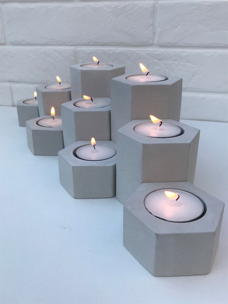 Hex Tea Light Holders Set of 3 Etsy UK