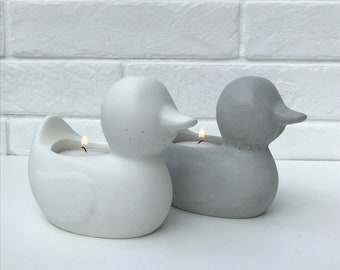 Concrete duck tea light holder | bathroom decor | candle holder