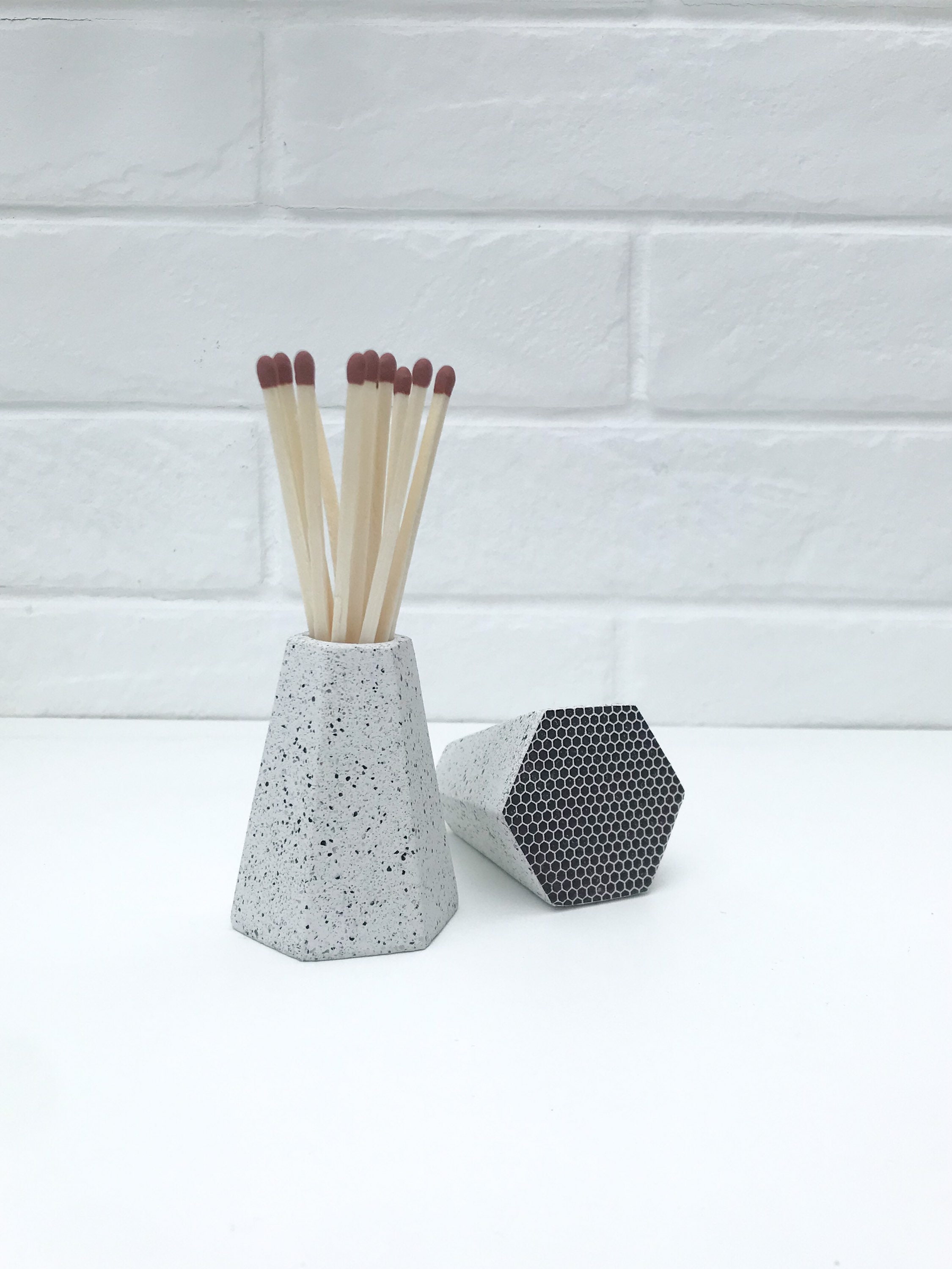 Matchstick Storage Matchstick Holder / Storage Pot Concrete - Etsy UK
