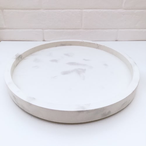Large Round Stone Decorative Tray Concrete Tray Concrete Etsy UK