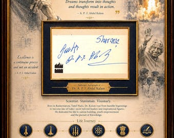 Dr. A. P. J. Abdul Kalam Hand-Signed Autograph birthday gift