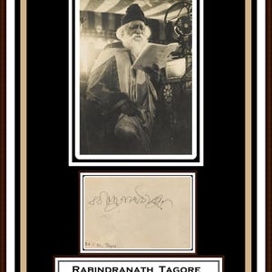 Rzadki autograf Rabindranatha Tagore: laureat Nagrody Nobla, pismo bengalskie