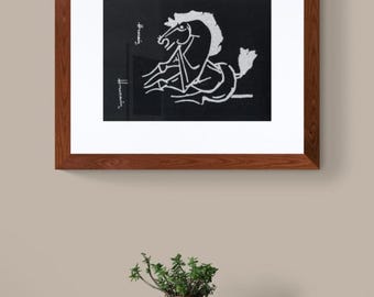 M.F. Husain – "Horse" Hand-Signed Original Serigraph