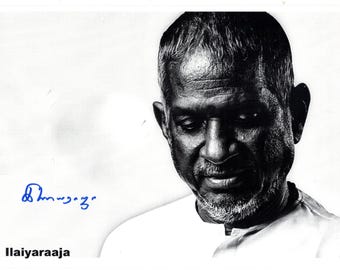 Rare hand signed original autograph of south singer Ilaiyaraaja , fan of ar rehman