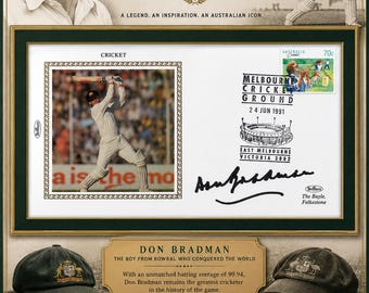 Sir Don Bradman Hand-Signed Philatelic First Day Cover – Rare Autographed Cricket Collectible | cricket gift