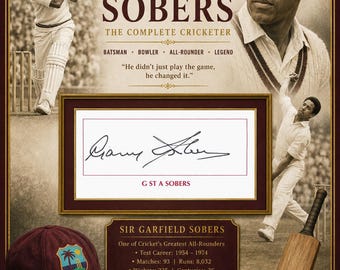 Sir Garfield Sobers Hand-Signed Autograph Index Card – Genuine Signature of Cricket's Greatest All-Rounder