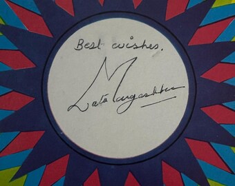 Buy Very Rare Hand Signed Autograph of Lata Mangeshkar Jee on