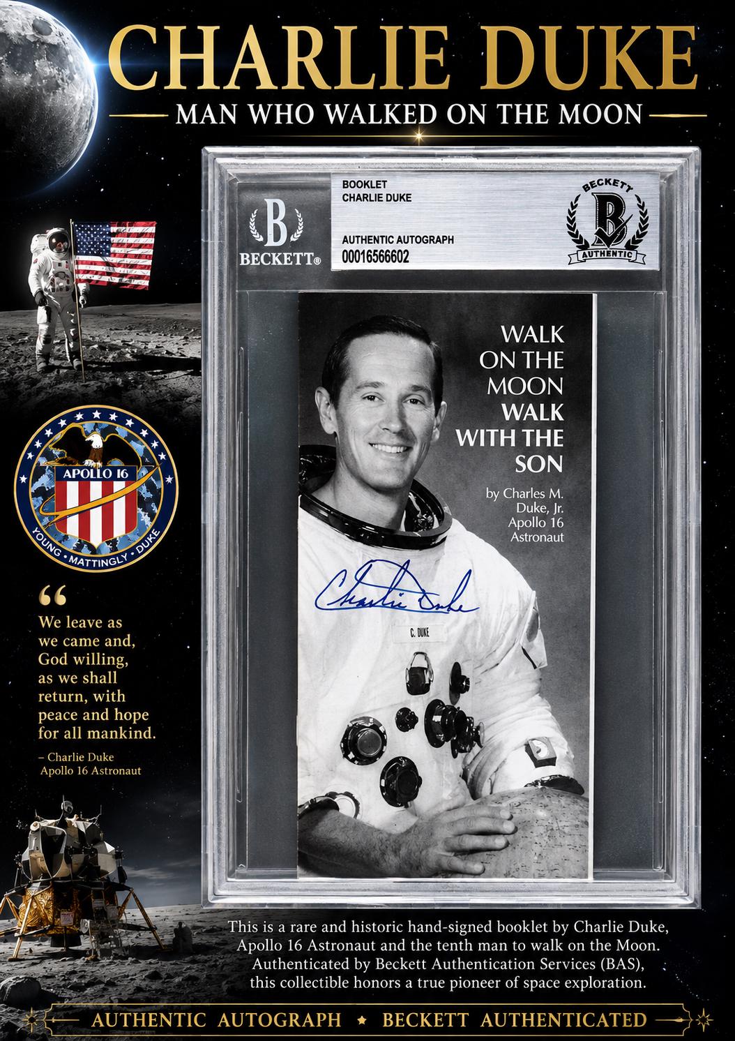 Charlie Duke Autograph – Apollo 16 Moonwalker | Extremely Rare