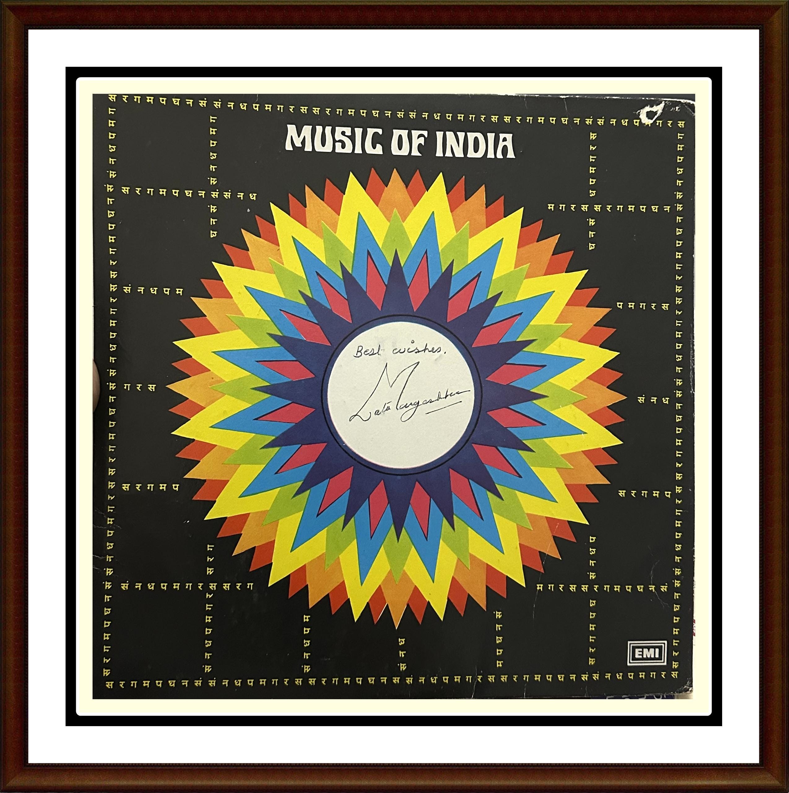 Very Rare Hand Signed Autograph of Lata Mangeshkar Jee on Vinyl